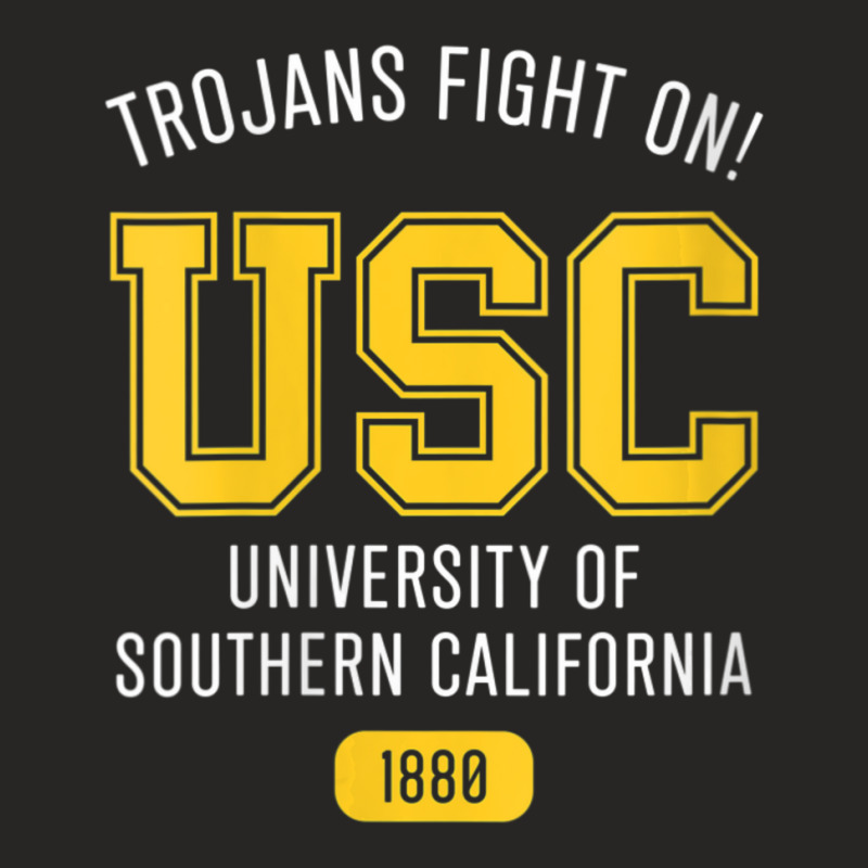 Usc Womens Block Stack Trojans Fight On! 1880 White Gold V-neck Ladies Fitted T-Shirt by Kandurip541 | Artistshot