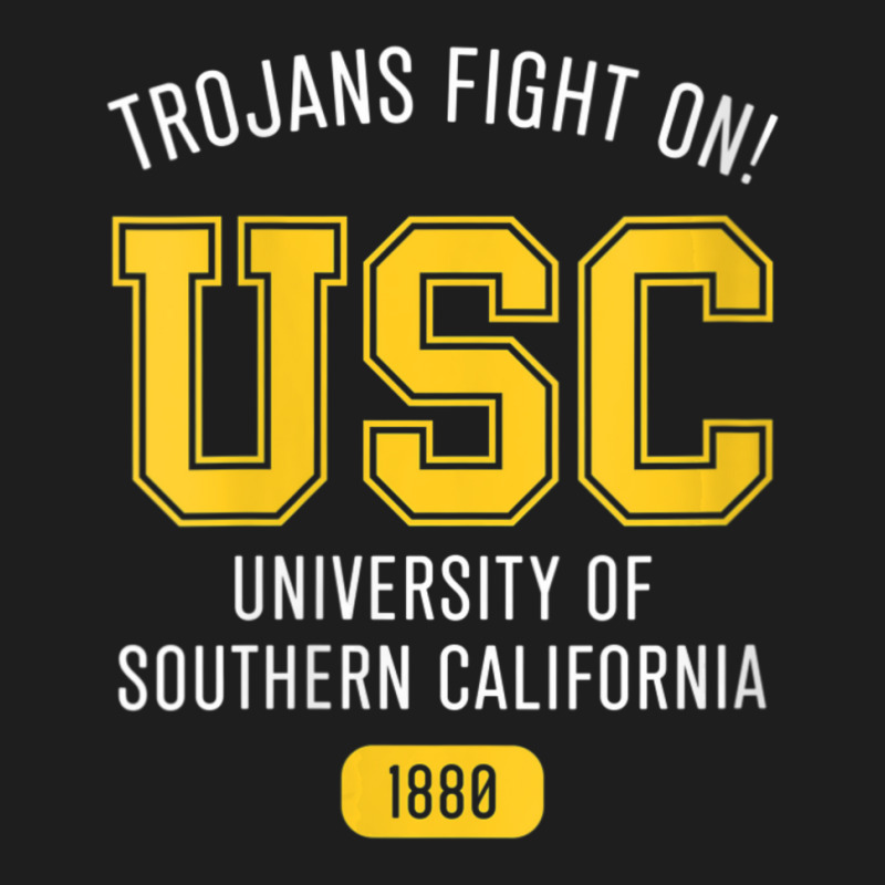 Usc Womens Block Stack Trojans Fight On! 1880 White Gold V-neck Classic T-shirt | Artistshot