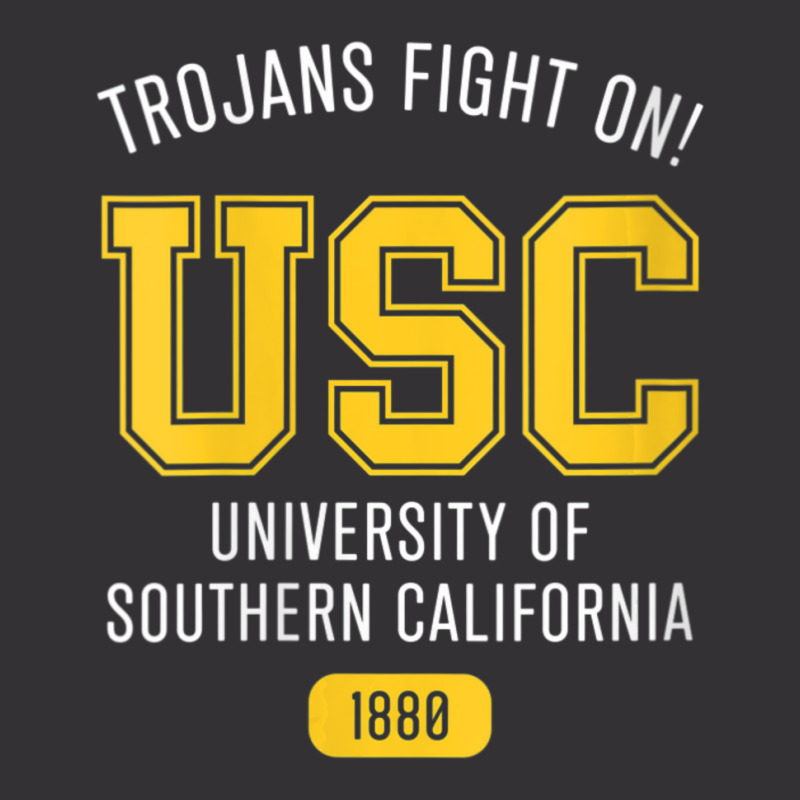 Usc Womens Block Stack Trojans Fight On! 1880 White Gold V-neck Vintage Hoodie And Short Set | Artistshot