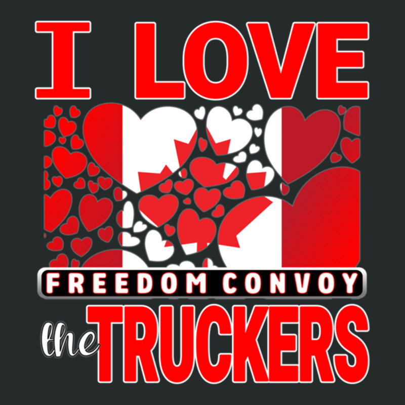 Convoy Truck For Freedom -liberte - I Love The Truckers Red Letters Women's Triblend Scoop T-shirt by cm-arts | Artistshot