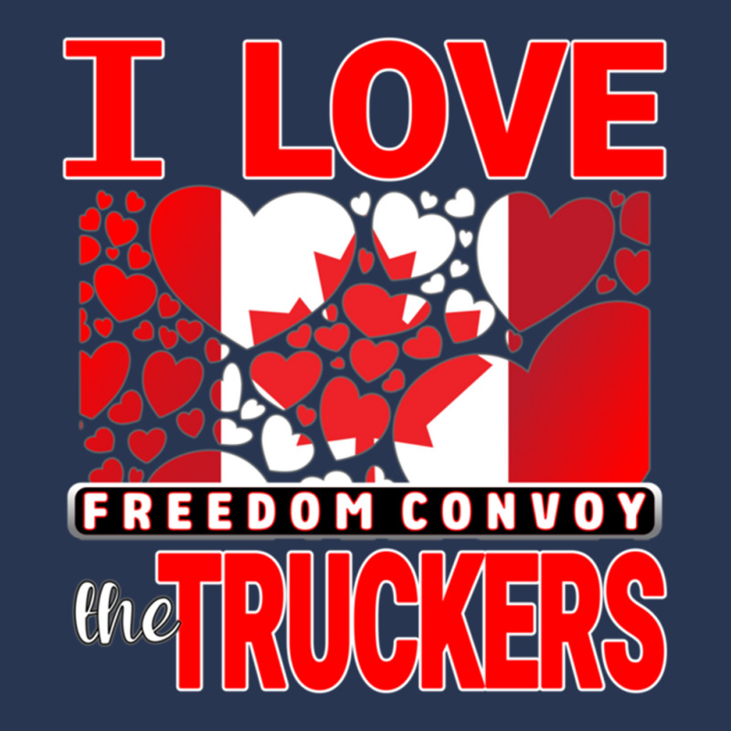 Convoy Truck For Freedom -liberte - I Love The Truckers Red Letters Ladies Denim Jacket by cm-arts | Artistshot