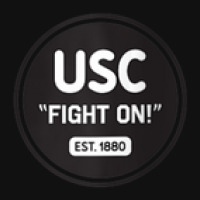 Usc Womens Fight On! Badge 1880 Black V-neck Graphic Youth T-shirt | Artistshot