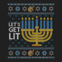 Funny Hanukkah Ugly Sweater Jewish Gift Lets Get Lit Menorah Ladies Polo Shirt | Artistshot