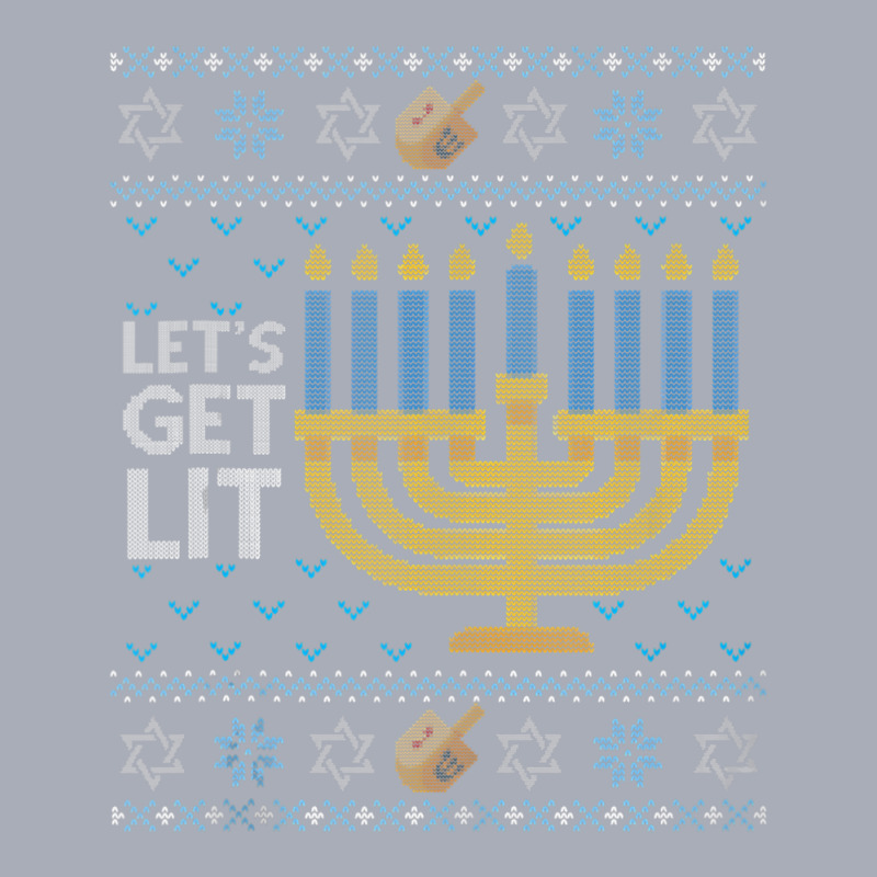 Funny Hanukkah Ugly Sweater Jewish Gift Lets Get Lit Menorah Tank Dress by WZ90 | Artistshot