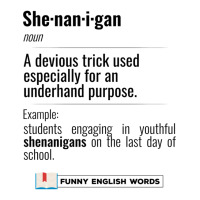 English Funny Words - Shenanigan - Fun Black Text Long Sleeve Shirts | Artistshot