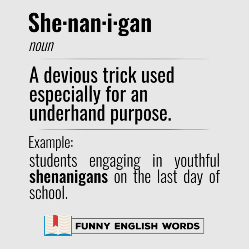 English Funny Words - Shenanigan - Fun Black Text Hoodie & Jogger Set | Artistshot