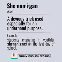 English Funny Words - Shenanigan - Fun Black Text Fleece Short | Artistshot