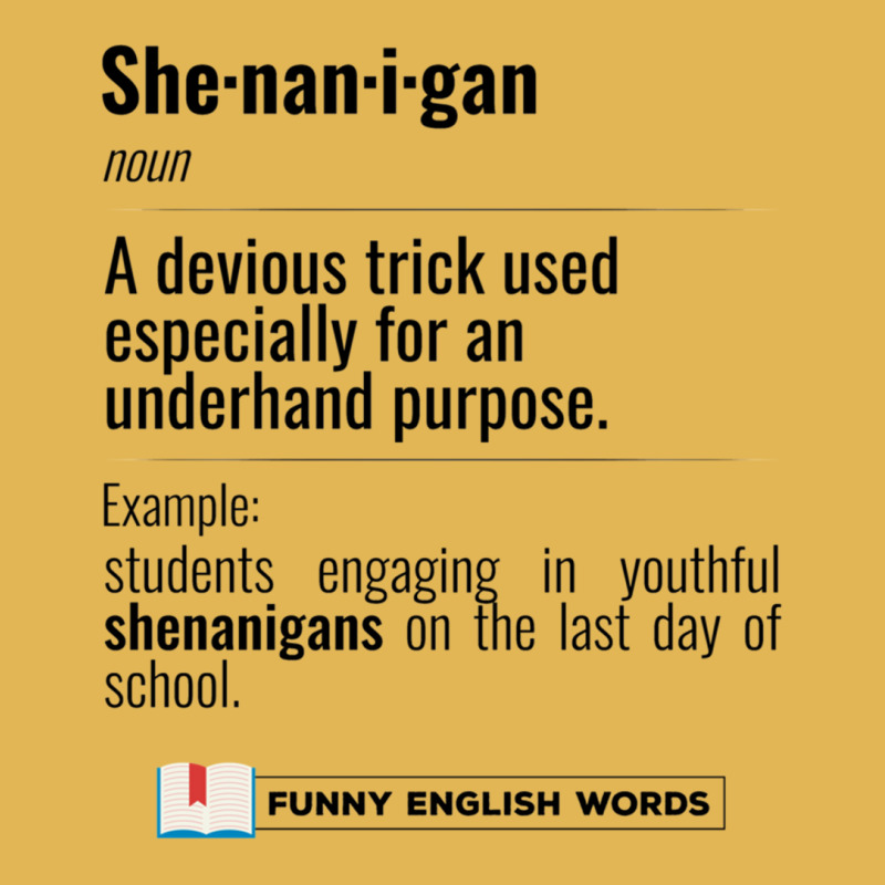 English Funny Words - Shenanigan - Fun Black Text Vintage Hoodie And Short Set | Artistshot