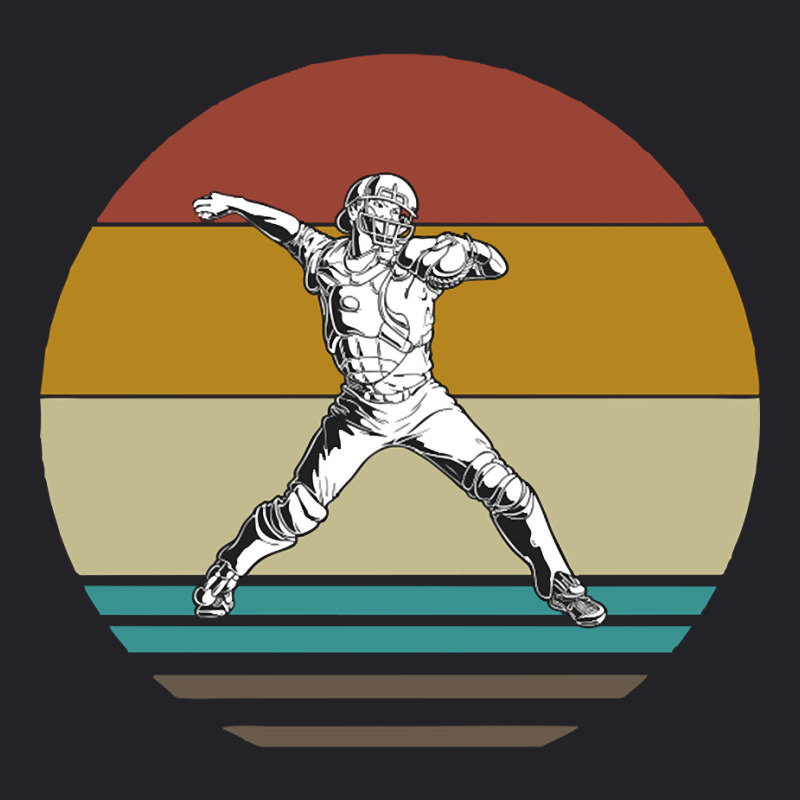 Retro Baseball Thrower On A 80s Sun Background Youth Tee by Hayward Michel | Artistshot