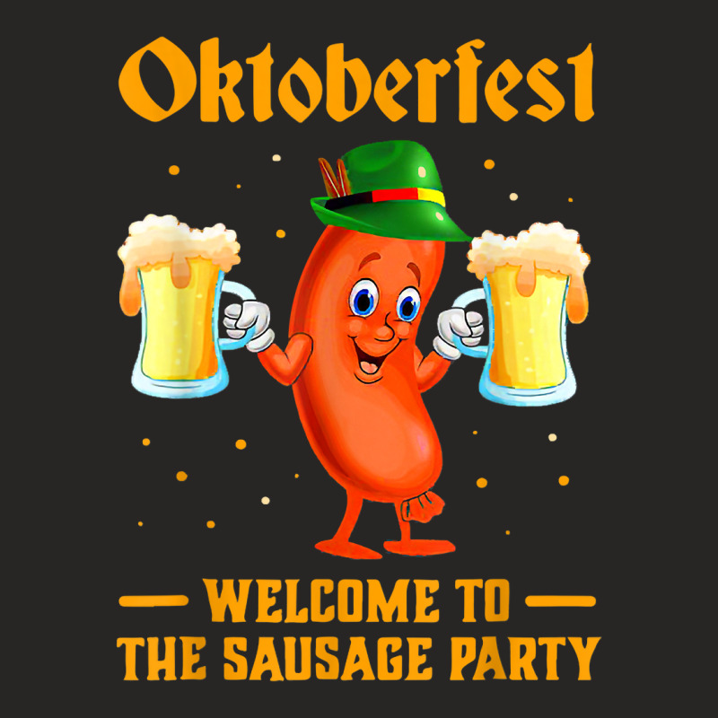 Oktoberfest Welcomes To The Sausage Party German Beer Drink T Shirt Ladies Fitted T-Shirt by cm-arts | Artistshot