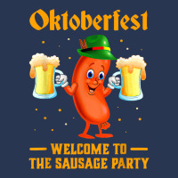 Oktoberfest Welcomes To The Sausage Party German Beer Drink T Shirt Ladies Denim Jacket | Artistshot