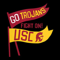 Usc Womens Go Trojans Cardinal Gold Pennant Fight On! V-neck Pocket T-shirt | Artistshot