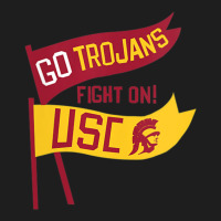 Usc Womens Go Trojans Cardinal Gold Pennant Fight On! V-neck Classic T-shirt | Artistshot