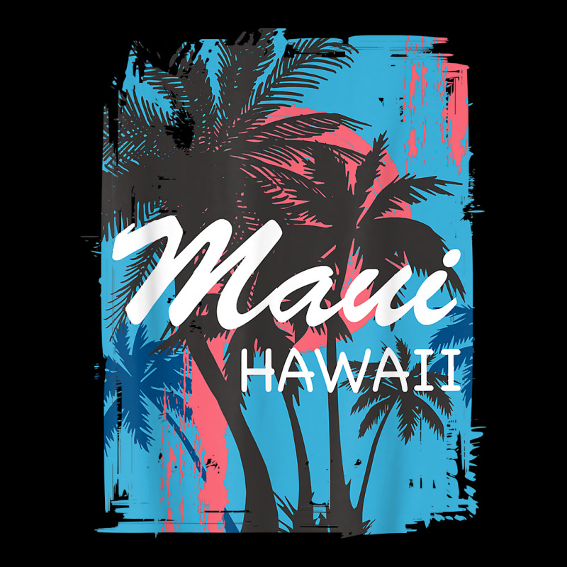 Vintage Maui Hawaii Hawaiian Island Palm Tree Beach Tropical T Shirt Cropped Hoodie by cm-arts | Artistshot