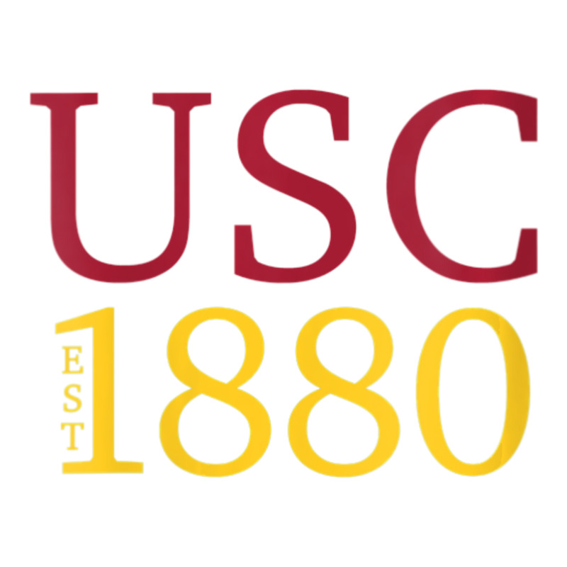 Usc Womens Ivy Font 1880 Cardinal Gold V-neck Sticker | Artistshot