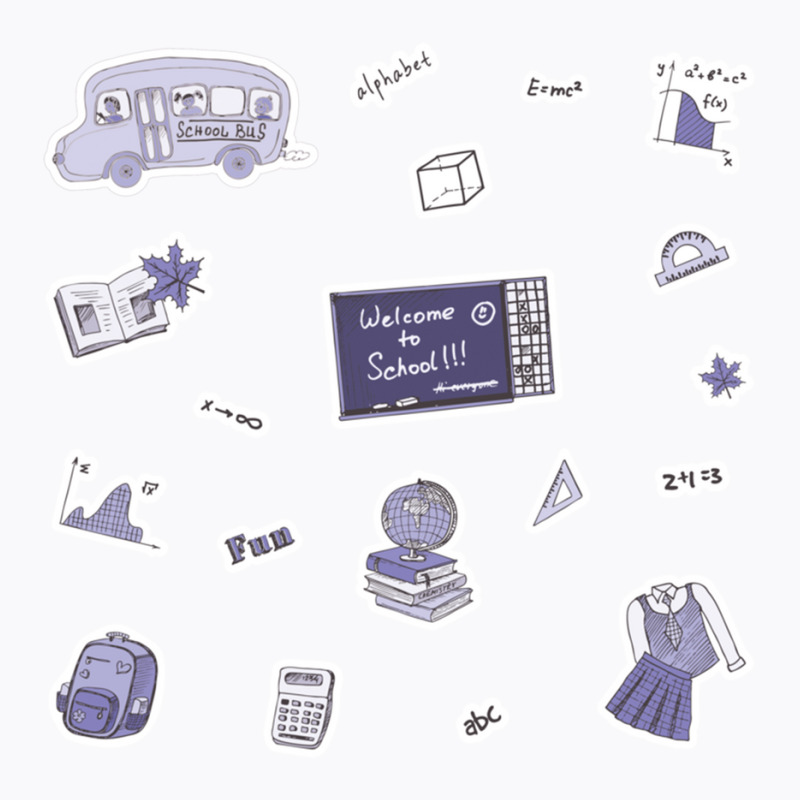 Light Purple School Subject  Pack T-shirt | Artistshot