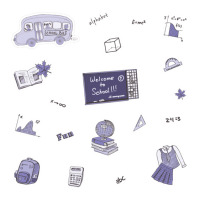 Light Purple School Subject  Pack 3/4 Sleeve Shirt | Artistshot