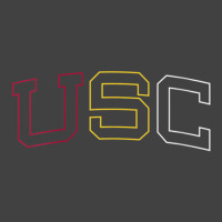 Usc Womens Tricolor Curved Block Cardinal Gold White V-neck Vintage T-shirt | Artistshot