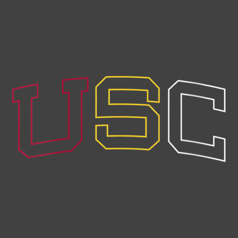 Usc Womens Tricolor Curved Block Cardinal Gold White V-neck Vintage T-shirt | Artistshot