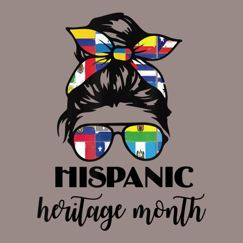 Latin American Flags Hispanic Heritage Month Messy Hair Bun T Shirt Vintage T-Shirt by cm-arts | Artistshot