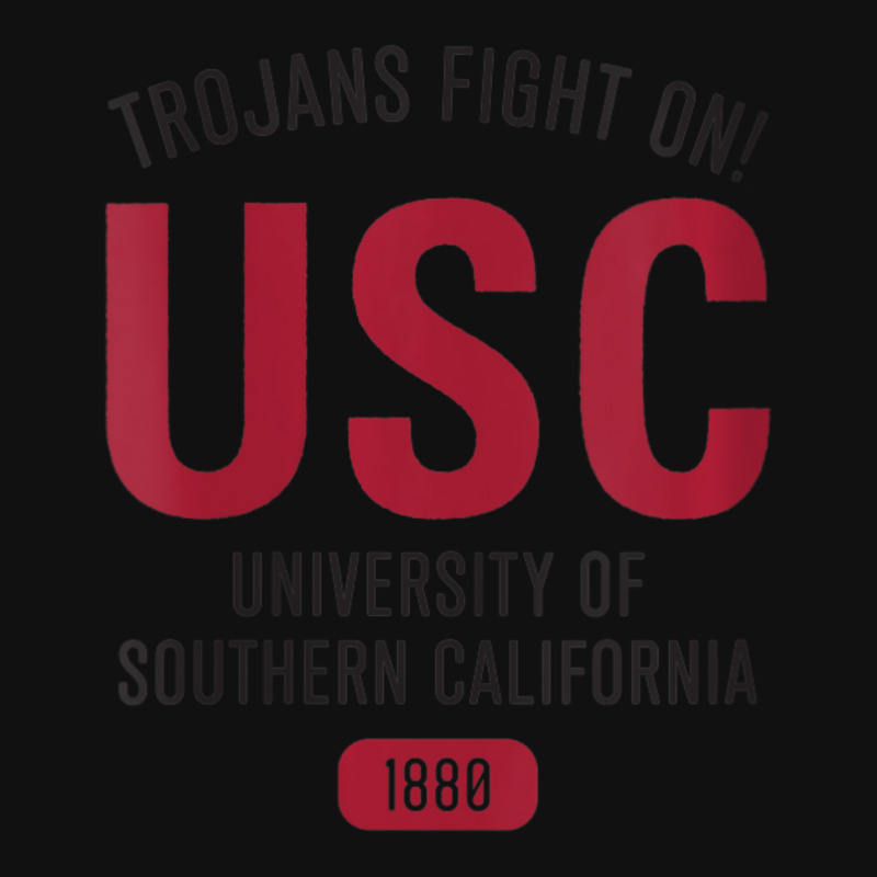 Usc Womens Trojans Fight On! Simple Stack Cardinal Black V-neck Slide Sandal | Artistshot