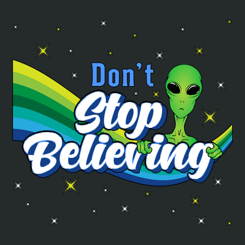 Don?t Stop Believing Alien Ufo Head Space Women's Triblend Scoop T-shirt by Adcock Salmon | Artistshot