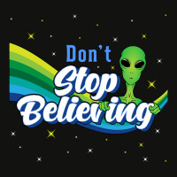 Don?t Stop Believing Alien Ufo Head Space Scorecard Crop Tee | Artistshot