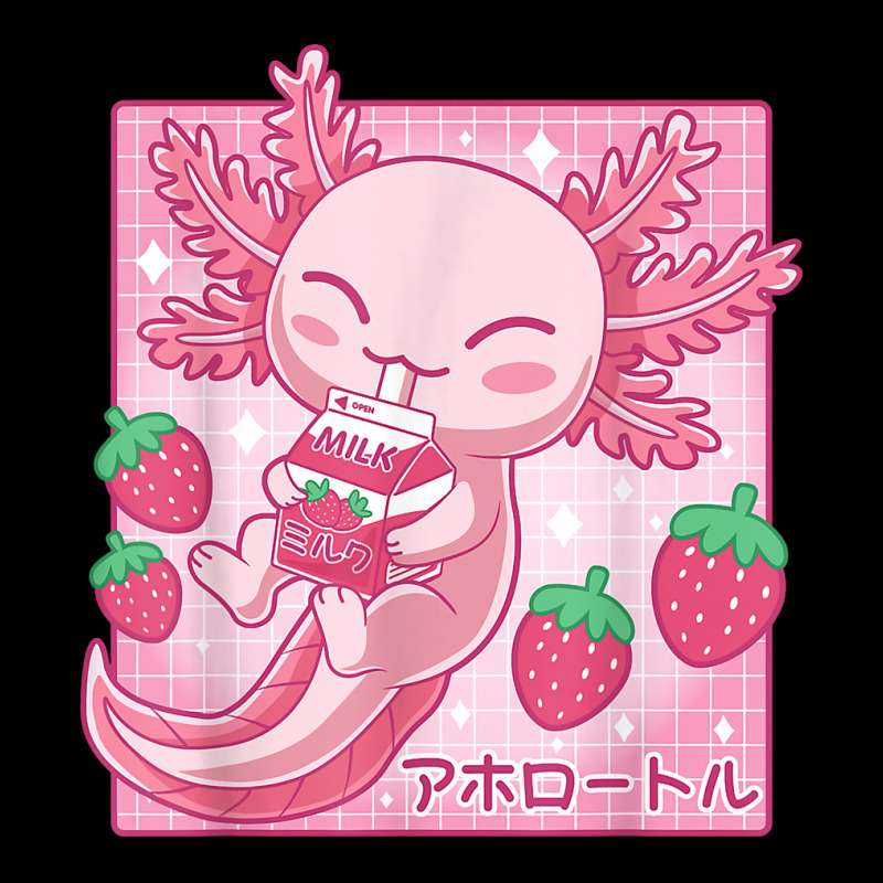 Kawaii Axolotl Strawberry Milk Shake Carton Japanese Anime T Shirt Maternity Scoop Neck T-shirt by cm-arts | Artistshot