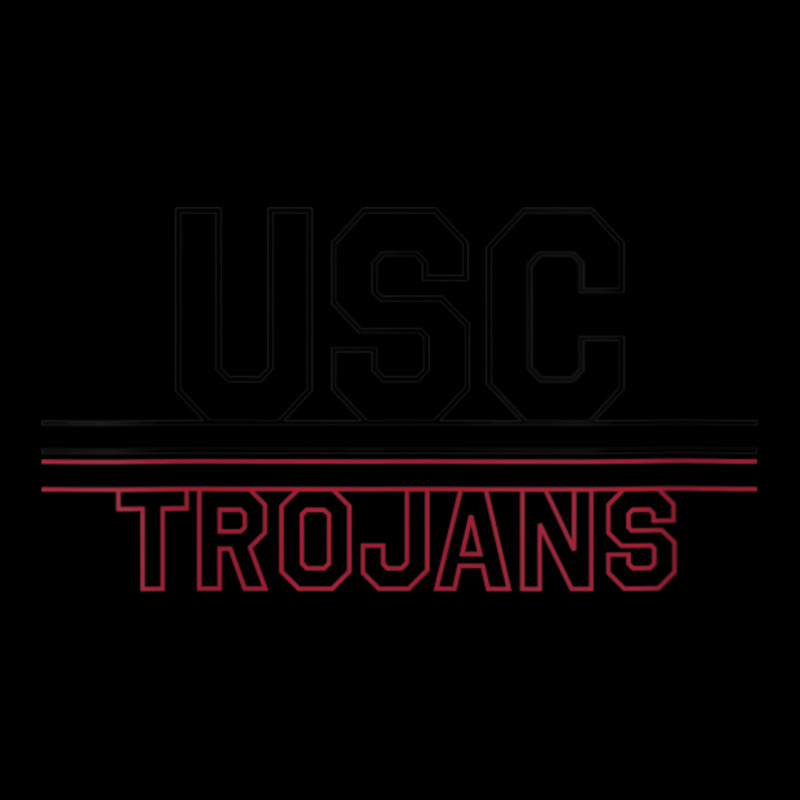 Usc Womens Trojans Stack Block Black Cardinal V-neck Adjustable Cap | Artistshot