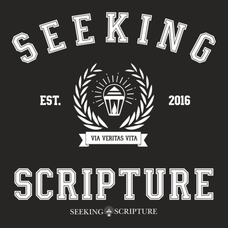 Collegiate Style Seeking Scripture Via Veritas Vita Sweatshirt Ladies Fitted T-Shirt by cm-arts | Artistshot