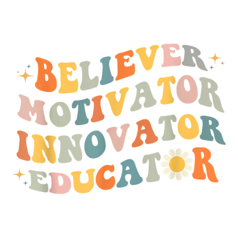 Back To School Believer Motivator Innovator Educator Retro T Shirt V-Neck Tee by cm-arts | Artistshot