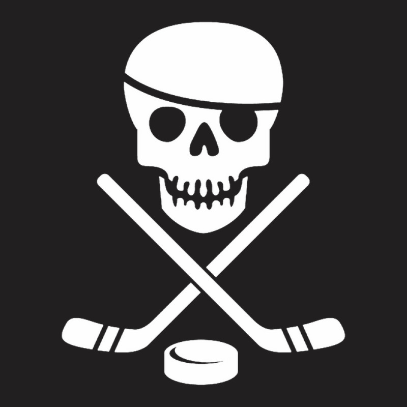 Cool Ice Pirate Hockey Products White On Black T-shirt | Artistshot