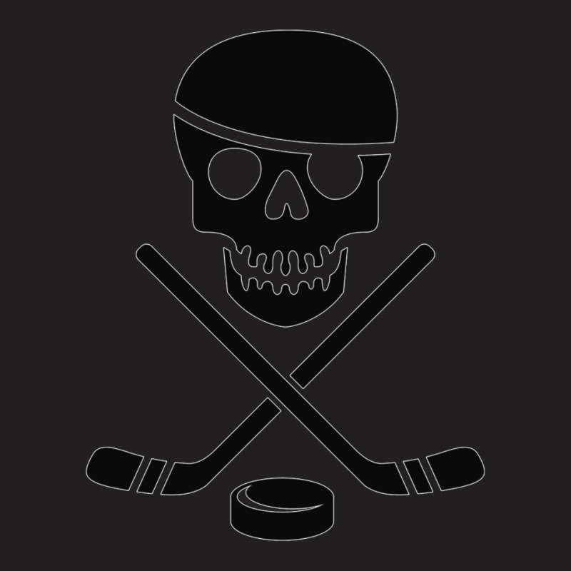 Cool Ice Pirate Hockey Products White On Black Sticker T-shirt | Artistshot