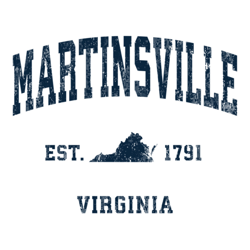 Martinsville Virginia Va Vintage Athletic Navy Sports Design Long Slee Sticker | Artistshot