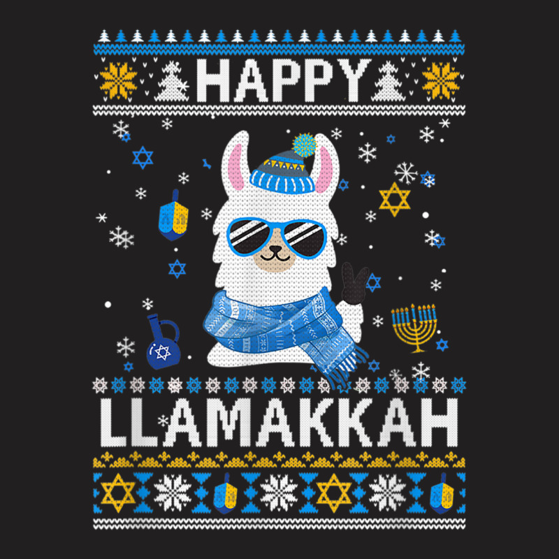 Happy Llamakkah Llama Ugly Hanukkah Ugly Sweater T-shirt | Artistshot