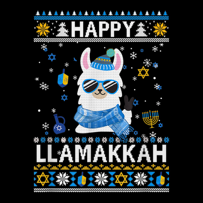 Happy Llamakkah Llama Ugly Hanukkah Ugly Sweater V-neck Tee | Artistshot