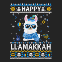 Happy Llamakkah Llama Ugly Hanukkah Ugly Sweater 3/4 Sleeve Shirt | Artistshot