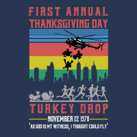 First Annual Thanksgiving Day Turkey Drop For Dark Men Denim Jacket | Artistshot