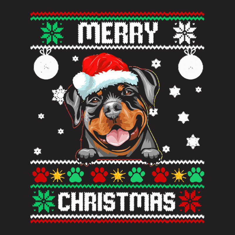 Ugly Merry Christmas Rottweiler Dog Xmas Dog Lover Christmas Gift T-shirt | Artistshot