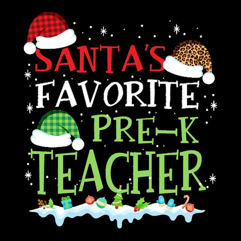 V1 Xmas Santa's Favorite Pre- K Teacher Funny Christmas Gift Pocket T-shirt | Artistshot