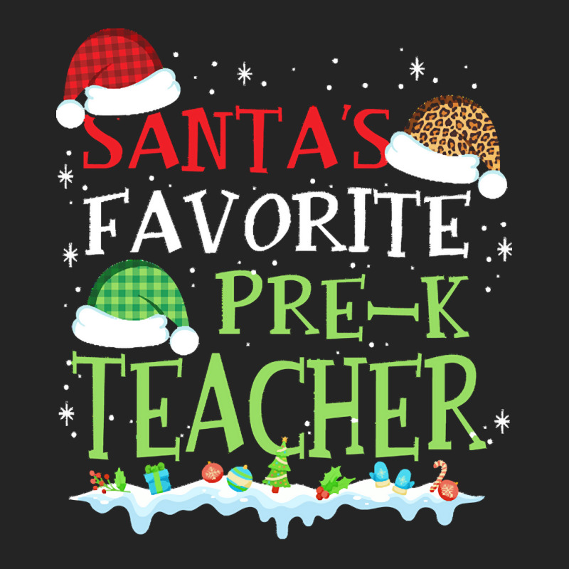 V1 Xmas Santa's Favorite Pre- K Teacher Funny Christmas Gift 3/4 Sleeve Shirt | Artistshot