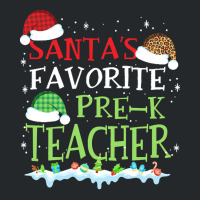 V1 Xmas Santa's Favorite Pre- K Teacher Funny Christmas Gift Crewneck Sweatshirt | Artistshot