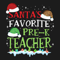 V1 Xmas Santa's Favorite Pre- K Teacher Funny Christmas Gift Hoodie & Jogger Set | Artistshot