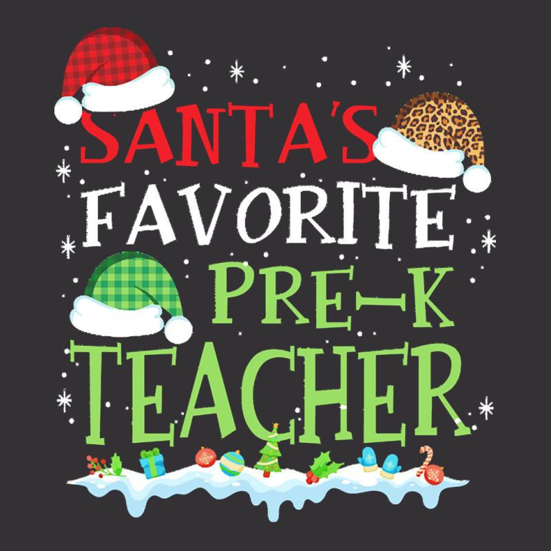 V1 Xmas Santa's Favorite Pre- K Teacher Funny Christmas Gift Vintage Hoodie And Short Set | Artistshot