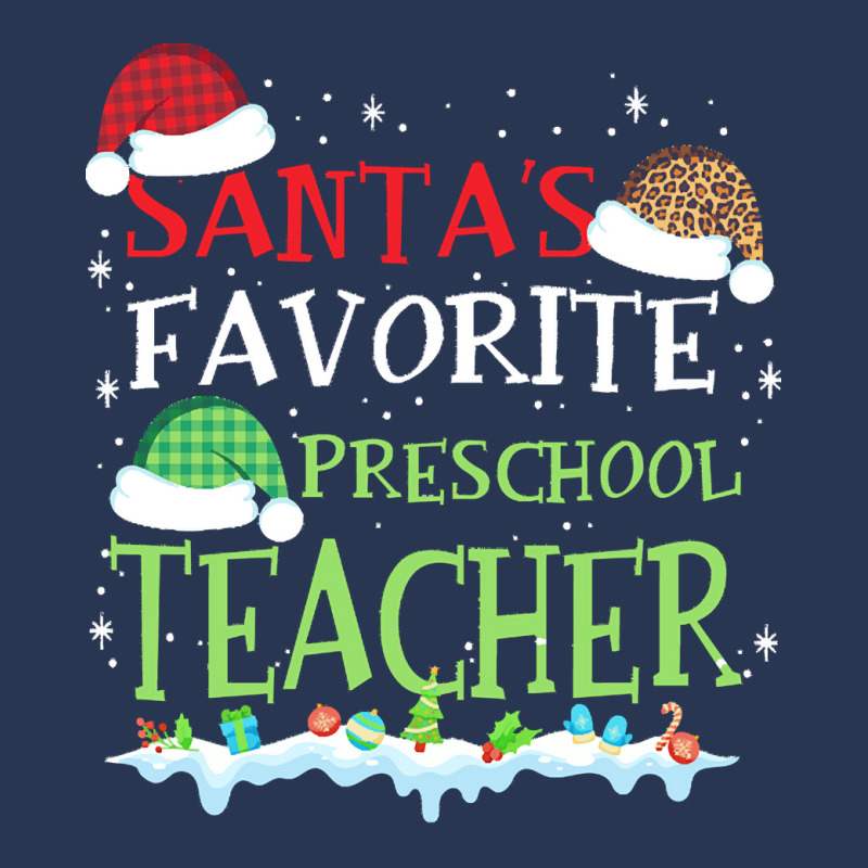 V1 Xmas Santa's Favorite Preschool Teacher Funny Christmas Gift Men Denim Jacket | Artistshot