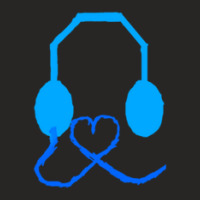 Blue Headphones With Love 1 Ladies Fitted T-shirt | Artistshot