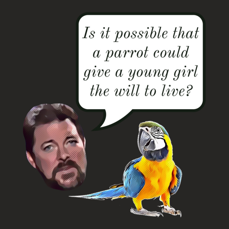 Jonathan Frakes Interrogates You A Parrot Ladies Fitted T-Shirt by MilletteHawks | Artistshot