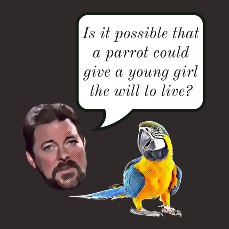 Jonathan Frakes Interrogates You A Parrot Racerback Tank by MilletteHawks | Artistshot