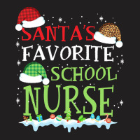 Xmas Santa's Favorite School Nurse Funny Christmas Gift T-shirt | Artistshot