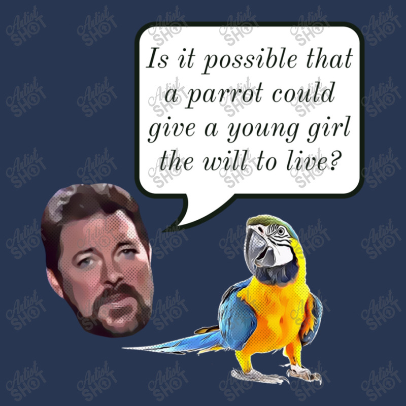 Jonathan Frakes Interrogates You A Parrot Men Denim Jacket by LornaHicks | Artistshot